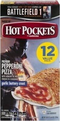Premium Pepperoni Pizza With Reduced Fat Mozzarella Cheese In A Seasoned Garlic Buttery Crust Sandwiches