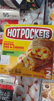 Applewood Bacon, Egg & Cheese with Reduced Fat Cheddar Cheese & Sauce in a Croissant Crust Sandwiches
