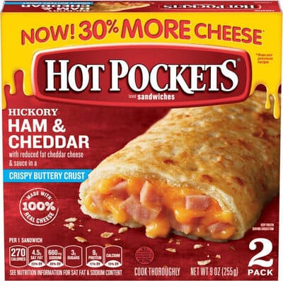 Hickory Ham & Cheddar With Reduced Fat Cheddar Cheese & Sauce In A Crispy Buttery Crust Sandwiches