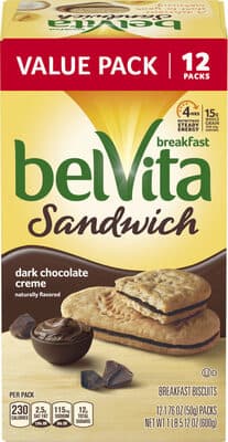 Dark Chocolate Creme Flavored Sandwich Breakfast Biscuits