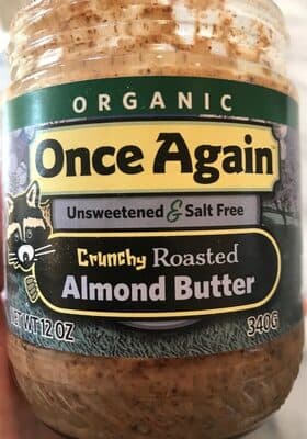 Crunchy Unsweetened & Roasted Salt Free Almond Butter