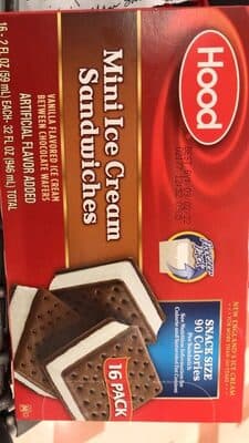 Vanilla Flavored Mini Ice Cream Between Chocolate Wafers Sandwiches