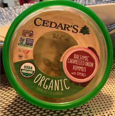 Organic Balsamic Caramelized Onion Hummus With Toppings