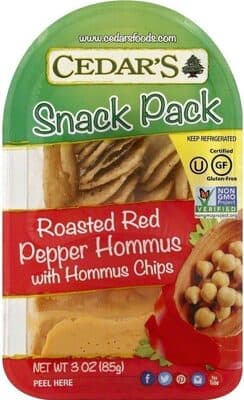 Roasted Red Pepper Hummus Snack Pack with Hummus Chips