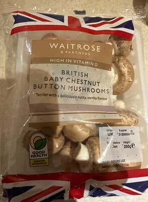 high in vitamin D baby chestnut button mushrooms