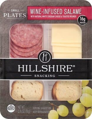 Hillshire Snacking, Wine-Infused Salame with Cheddar Cheese & Toasted Rounds