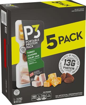 Applewood Smoked Turkey Breast, Dry Roasted Almonds, Marbled Colby & Monterey Jack Cheese Portable Protein Pack