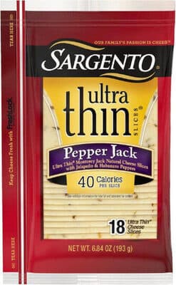Pepper Jack Ultra Thin Monterey Jack Natural Cheese Slices With Jalapeno & Habanero Peppers