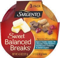 Natural Cheddar Cheese, Milk Chocolate Chunks, Raspberry Flavored Dried Cranberries & Graham Crackers Snacks