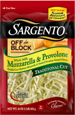 Mozzarella & Provolone Whole Milk Low Moisture Shredded Natural Cheeses