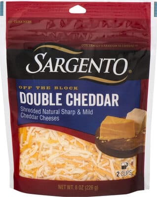 Double Cheddar Sharp & Mild Cheddar Traditional Cut Shredded Natural Cheeses