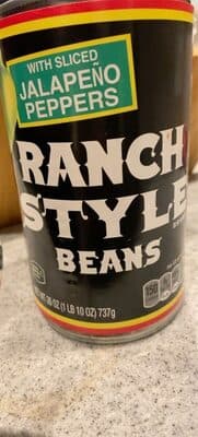Beans With Sliced Jalapeno Peppers