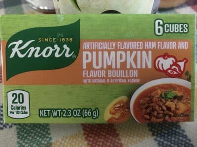 Artificially flavored ham and pumpkin bouillon