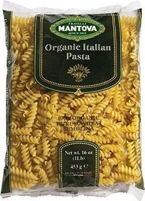 Italian organic spirali pasta durum semolina