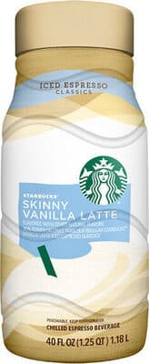 Skinny Vanilla Latte Flavored Chilled Iced Espresso Beverage