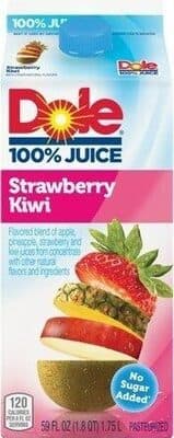 Strawberry Kiwi Flavored Blend of Apple, Pineapple, Strawberry and Kiwi Juices from Concentrate
