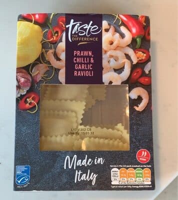 Prawn chilli & garlic ravioli