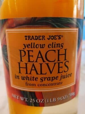Yellow Cling Peach Halves in White Grape Juice