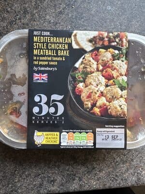 Mediterranean Style Chicken Meatball Bake