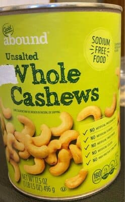 Unsalted Whole Cashews