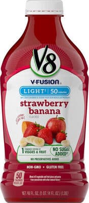 Strawberry Banana Flavored Blend of Vegetable and Fruit Juices and Puree from Concentrate