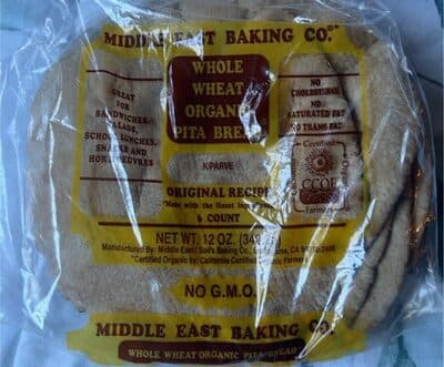 Whole Wheat Organic Pita Bread