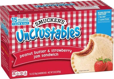 Peanut Butter & Strawberry Jam Bread Sandwich
