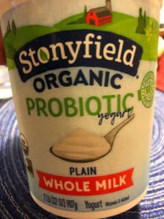 Stonyfield Organic Yogurt, Probiotic, Whole Milk, Plain