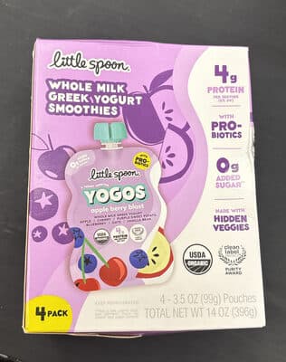 Stonyfield Organic Kids Very Berry Lowfat Yogurt Smoothies