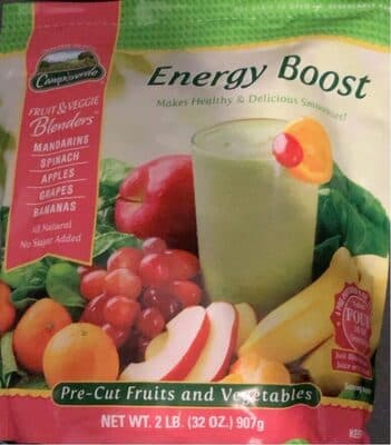 Mandarins, Spinach, Apples, Grapes, Bananas Energy Boost Smoothies