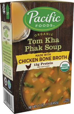 Foods organic tom kha phak soup