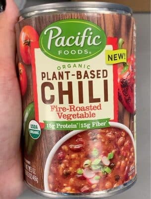 Organic plant-based chili fire roasted vegetable