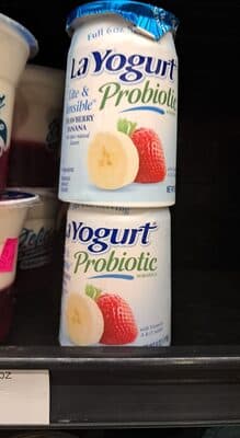 La Yogurt, Probiotic Blended Nonfat Yogurt, Strawberry Banana
