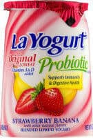 La Yogurt, Probiotic Lowfat Yogurt, Strawberry, Banana, Original