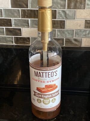 Matteo's Coffee Syrup Sugar Free English Toffee