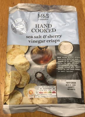 Hand Cooked sea salt & sherry vinegar crisps