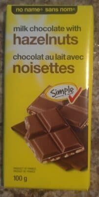 Milk chocolate with hazelnuts