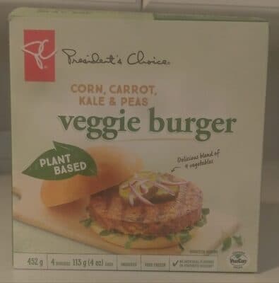 Corn, Carrot, Kale & Peas Veggie Burgers