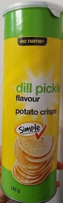 Dill pickle flavour potato crisps