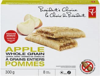 Apple whole grain cereal bars