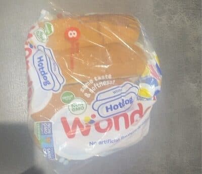White hot dog bread