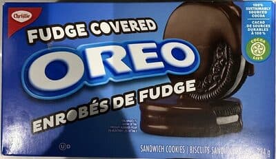 Fudge Covered Chocolate Sandwich Cookies