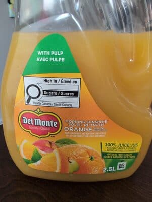 Jus dorange avec pulpe