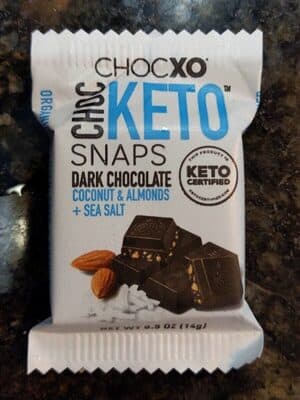 Choc Keto Snaps Dark Chocolate Coconut & Almonds Sea Salt