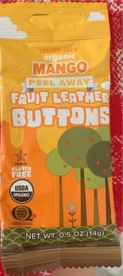 Organic mango peel away fruit leather buttons