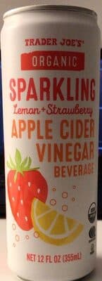 Sparkling Lemon & Strawberry Apple Cider Vinegar Beverage