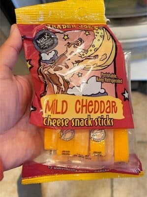 Trader Joe’s mild cheddar cheese snack sticks