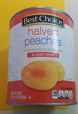 Yellow cling peaches in heavy syrup