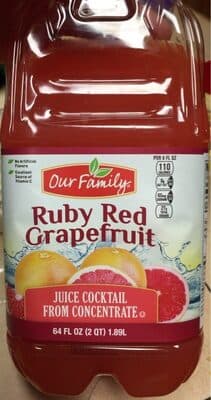 Ruby Red Grapefruit Juice Cocktail From Concentrate
