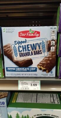 Dipped Chocolate Chip Chewy Granola Bars